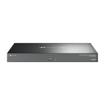 O gravador TP-Link VIGI NVR4064H de 64 canais oferece suporte a vídeo 4K, 4 portas SATA até 16TB cada, largura de banda de 320 Mbps e saídas duplas HDMI.