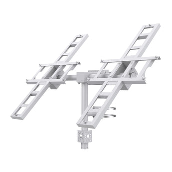 Suporte solar TP-Link VIGI 180W Solar Mount: aço galvanizado, ângulo ajustável 5-55°, resistência ao vento até 160 km/h. Ideal para videovigilância solar remota.
