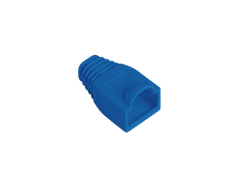 Pack de 100 Capas de proteção (Boots) para fichas RJ45 Lanberg PLB-1000-B. Cor Azul. Protege a patilha de bloqueio e alivia a tensão do cabo. Ideal para cabos críticos. - PLB-1000-B