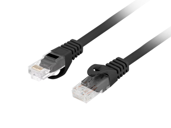 Cabo de rede Cat 6 de 1.5m (preto) da Lanberg. Cabo U/UTP com condutores 100% cobre (CU) e revestimento LSZH. Testado (Fluke) para garantir performance Gigabit. - PCU6-10CU-0150-BK