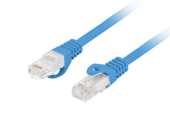 Cabo de rede Cat 6 de 10m (azul) da Lanberg. Cabo U/UTP com condutores 100% cobre (CU) e revestimento LSZH. Testado (Fluke) para garantir performance Gigabit. - PCU6-10CU-1000-B