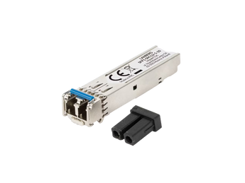 Módulo SFP Lanberg SFP1-SM-LU-1-10: 1.25 Gb/s duplex, conector LC/UPC, fibra monomodo até 10 km. Ligação Gigabit Ethernet clássica para switches, routers e servidores.
