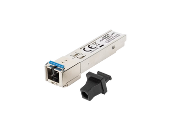 Módulo SFP BIDI Lanberg SFP1-BIDI-SU-1-20-A: 1.25 Gb/s, conector SC/UPC, alcance de 20 km numa única fibra monomodo. Ideal para expandir redes de fibra existentes.