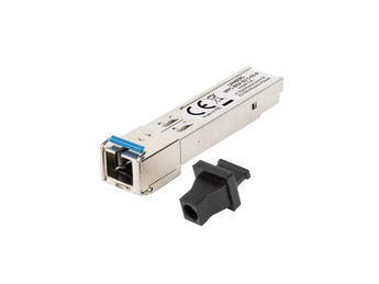 Módulo SFP BIDI Lanberg SFP1-BIDI-SU-1-03-A: 1.25 Gb/s, conector SC/UPC, alcance de 3 km numa única fibra monomodo. Ideal para ligações curtas entre edifícios.