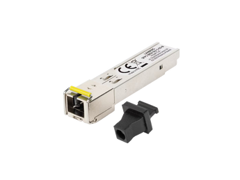 Módulo SFP BIDI Lanberg SFP1-BIDI-SU-1-03-B: 1.25 Gb/s, conector SC/UPC, alcance de 3 km numa única fibra monomodo. Ideal para ligações curtas entre edifícios.