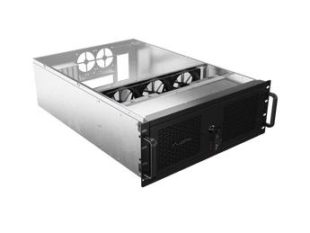 Lanberg SC01-6504-12B: chassis rack 19″ 4U, cinco ventoinhas PWM de 120 mm, suporte E-ATX/SSI EEB e fontes ATX/SFX. Sem fonte incluída.