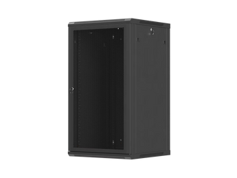 Armário Lanberg WF01-6622-23B mural 19″ 22U, 600×600 mm, porta perfurada >75%, profundidade útil 543,5 mm e carga estática 60 kg. Flat Pack.