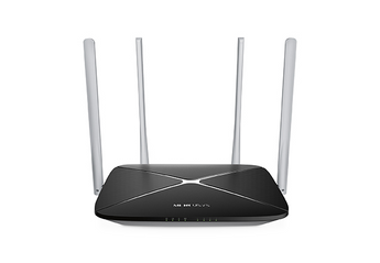 Router Wireless AC1200 Mercusys AC12. Dual Band (300+867 Mbps), 4 antenas de 5dBi para cobertura total. Instalação fácil, Controlo de Acesso e Rede de Convidados. - AC12