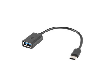 Lanberg AD-OTG-UC-01. Cabo adaptador OTG USB-C (Macho) para USB-A (Fêmea) de 15cm. Protege a porta do telemóvel. Ligue pens, ratos e teclados a Android/Tablets. - AD-OTG-UC-01