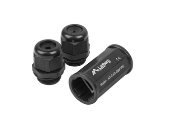 Lanberg AD-RJ45-OS6-IP67. Acoplador RJ45 estanque com certificação IP67. Ideal para unir cabos de rede no exterior. Compatível com Cat 5e e Cat 6. Corpo em ABS. - AD-RJ45-OS6-IP67