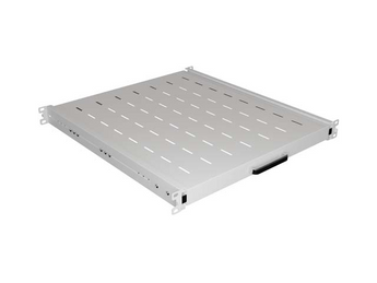 Prateleira deslizante (pull-out) 1U Lanberg AK-1021-S (Cinzenta). 500mm profundidade, montagem 4 pontos, carga 35kg. Ideal para teclados e servidores. - AK-1021-S