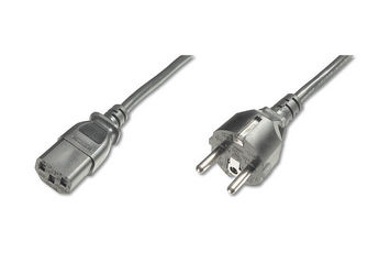 Cabo de alimentação Digitus (AK-440110-012-S). 1.2m, Schuko (CEE 7/7) para C13. Cabo H05VVF3G 0.75qmm (10A/250V), condutor Cobre (CU). Preto. - AK-440110-012-S