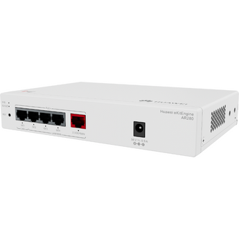 Huawei eKitEngine AR280. Router Empresarial Multi-serviço. Porta WAN 2.5GE e 4 Portas LAN GE (todas PoE+). Gere até 16 APs e 150 terminais. Largura de banda 2Gbps. Fanless. - AR280