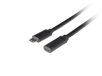 Cabo de extensão USB-C (Macho/Fêmea) Lanberg CA-USBE-20CC-0015-BK. 1.5m de comprimento, velocidade até 5 Gbit/s (USB 3.1 Gen 1), conectores banhados a ouro. - CA-USBE-20CC-0015-BK