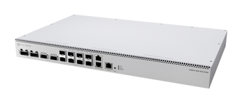 Switch de data center da MikroTik com portas de 400G. O CRS812 oferece 8x 50G SFP56, 2x 200G QSFP56, 2x 400G QSFP-DD e a potência do RouterOS L6. - CRS812-8DS-2DQ-2DDQ-RM