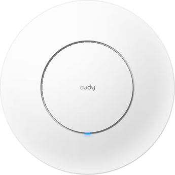 Cudy AP6500: AP Wi-Fi 7 dual band 5765+688 Mbps, MLO 6453 Mbps, 10G SFP+, 2.5G PoE, 200 dispositivos, portal cativo, multi-SSID, teto/parede.