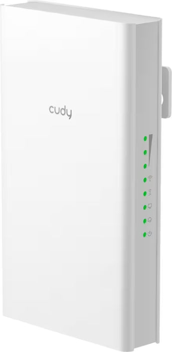 Cudy P2 ODU: CPE 5G NR outdoor 2.6 Gbps, 4×4 MIMO, IP67, proteção 6kV, porta 2.5G PoE, 2 Nano SIM + eSIM, TR-069, -40°C a 70°C, montagem poste/parede.