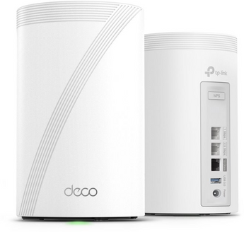 TP-Link Deco BE68 (2-Pack). Sistema Mesh Wi-Fi 7 Tri-Band (14 Gbps). Porta WAN/LAN 10 Gbps + 2.5 Gbps. Tecnologia MLO e Canais 320 MHz. HomeShield. - DECO BE68(2-PACK)