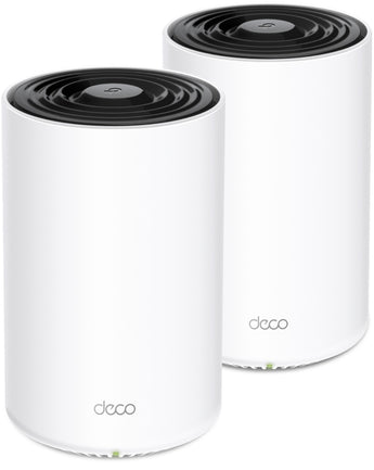 Sistema Mesh TP-Link Deco PX10 (Pack de 2). Combina Wi-Fi 6 AX1500 com Powerline AV1000. Ultrapasse paredes grossas com rede Gigabit estável em toda a casa.