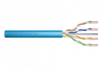 Caixa de 305m de cabo de instalação Cat6A não blindado (U/UTP) da Digitus. Com condutor em cobre sólido e revestimento LSZH, ideal para redes 10GbE. - DK-1613-A-VH-305