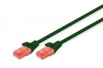 Cabo de rede (patch cord) CAT 6 Digitus DK-1617-005/G. Cabo U-UTP (não blindado) de 0.5m (verde), 100% cobre (Cu), LSZH e pronto para PoE+. - DK-1617-005/G