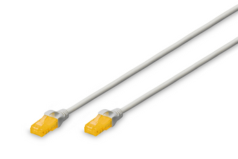 Cabo de rede slim Cat 6A da Digitus com 1m. Design fino e flexível para bastidores de alta densidade. Suporta 10 Gbps e tem revestimento de segurança LSZH. - DK-1617-A-010S