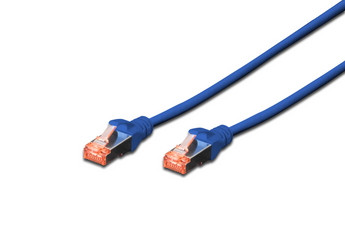 Cabo de rede (patch cord) CAT 6 Digitus DK-1644-0025/B. Cabo S/FTP (PIMF) de 0.25m (azul), 100% cobre (Cu), LSZH e pronto para PoE+. Qualidade superior para a sua rede. - DK-1644-0025/B