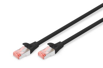 Cabo de rede 2m Cat. 6 S-FTP Digitus (Preto). 100% Cobre (CU), blindagem S-FTP e LSZH (LSOH). Ideal para Gigabit e PoE+ - DK-1644-020/BL