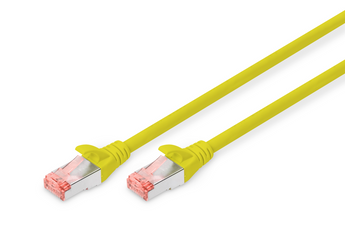 Cabo de rede 2m Cat. 6 S-FTP Digitus (Amarelo). 100% Cobre (CU), blindagem S-FTP e LSZH (LSOH). Ideal para Gigabit e PoE+ - DK-1644-020/Y