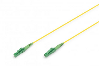 Patch cord de fibra ótica Simplex de 1m, Single-Mode OS2 (9/125µm) da Digitus. Terminado com conectores LC/APC para a máxima performance e baixo retorno de perda. - DK-2933-01-APC-SX