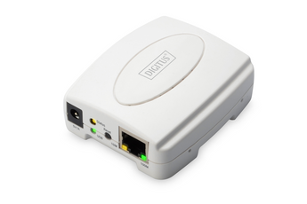 Transforme a sua impressora USB numa impressora de rede com o print server da Digitus. Suporta múltiplos protocolos e é fácil de configurar via web. - DN-13003-2