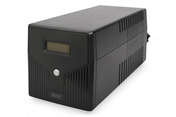 Digitus DN-170074. UPS Line-Interactive 1000VA (600W). 4 Tomadas Schuko com proteção. Estabilização de voltagem (AVR/Buck-boost). Ecrã LCD. Proteção RJ45/USB. - DN-170074