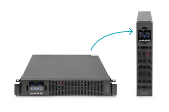 UPS OnLine 2U Digitus DN-170096. 3000VA / 3000W (Fator de Potência 1.0). Dupla conversão, 8x C13 + 1x C19, LCD, USB/RS232 e slot SNMP. Baterias hot-swap. - DN-170096
