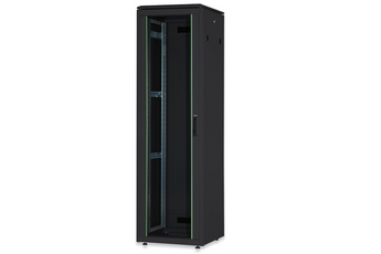 Armário rack 42U Digitus Unique (DN-19 42U-6/6-B-1). 2053x600x600mm, cor preta (RAL 9005), porta de vidro, capacidade de 1200kg e proteção IP20. - DN-1942U-6/6-B-1