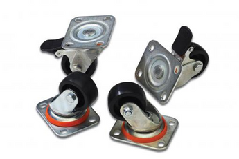 Kit de 4 rodízios (DN-19 CASTOR) para armários rack Digitus (Unique, Dynamic, Varioflex-N). 2 rodízios com travão. Giratórios. Para Racks ou Plintos. - DN-19CASTOR