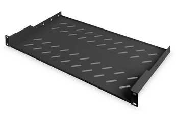 Prateleira fixa e ventilada de 1U para bastidores de 19". Design cantilever para fácil instalação frontal e capacidade de 15 kg. Ideal para equipamentos não-rackáveis. - DN-19TRAY-1-SW