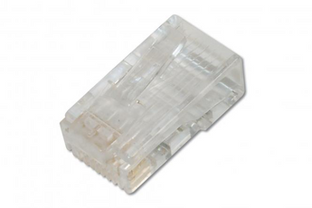 Pack de 100 fichas modulares RJ45 Cat 6 não blindadas (UTP) da Digitus. Ideais para a cravação de cabos de rede UTP e para garantir uma ligação Gigabit fiável. - DN-219602
