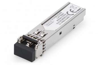 Módulo SFP (Mini GBIC) Digitus DN-81000. 1.25Gbps, Multimode (850nm), conector LC Duplex. Alcance até 550m. Compatível com Cisco, TP-Link, Ubiquiti e mais. - DN-81000