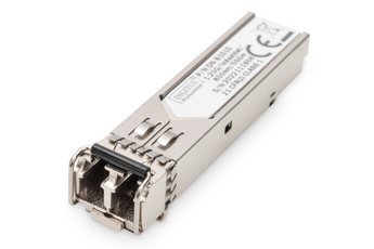 Módulo SFP Industrial (Mini GBIC) Digitus DN-81010. 1.25Gbps, Multimode (850nm), LC Duplex. Temp. Operação: -40°C a +85°C. Alcance 550m. Compatível Cisco, Ubiquiti. - DN-81010