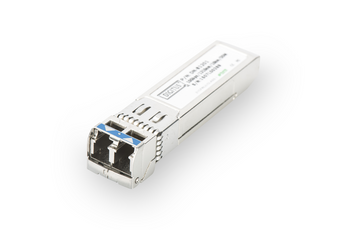 Módulo SFP+ Transceiver Digitus DN-81201 para 10 Gigabit Ethernet. Monomodo (Singlemode), 1310nm, até 10km. Conector LC Duplex e suporte DDM. Compatível com MSA. - DN-81201