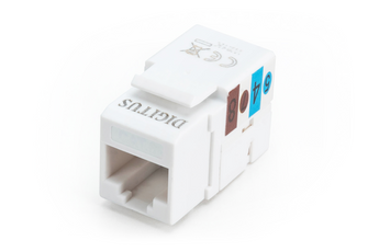 Módulo Keystone Jack CAT 6 da Digitus para painéis e espelhos. Conexão por LSA, compatível com 1GBase-T. Ideal para instalações de rede estruturada. - DN-93601