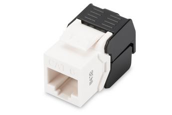 Módulo Keystone RJ45 CAT 6 não blindado (DN-93603) da Digitus. Instalação sem ferramentas (tool-free). Para redes 1GBase-T (250MHz). Inclui abraçadeira. - DN-93603