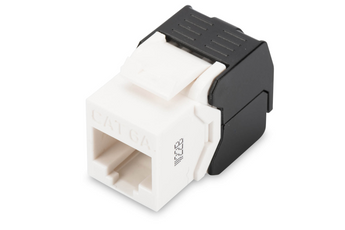 Módulo Keystone RJ45 CAT 6A não blindado (DN-93606) da Digitus. Instalação sem ferramentas. Suporta 10GBase-T (500MHz) e PoE++ (IEEE 802.3bt). - DN-93606