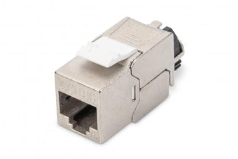 Keystone Jack CAT 6 blindado, com ligação sem ferramentas. Módulo Keystone Blindado CAT6A com gestor de cabos inteligente e ligação sem ferramentas - DN-93617