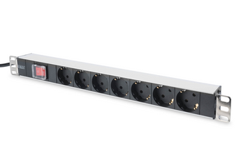 DIGITUS REGUA TOMADAS 19" 7xSCHUKO 16A 4000W C/INTERR. CABO 2MT - DN-95402