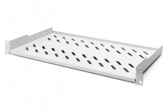 Prateleira fixa e ventilada de 1U para bastidores de 19". Design cantilever para fácil instalação frontal e capacidade de 15 kg. Cor: cinzento. - DN-97609