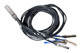 Cabo breakout MikroTik DQ+BC0003-DS+ (3 metros). Divide 1 porta QSFP56 200G em 4 portas 50G independentes. Retrocompatível com 100G a 4x25G e 40G a 4x10G. - DQ+BC0003-DS+