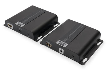 Kit Extensor HDMI 4K Digitus (DS-55124). Envia sinal 4K@30Hz até 120m sobre rede (IP/CAT). Alimentação 100% via PoE. Permite 1-para-253 (multipoint). - DS-55124
