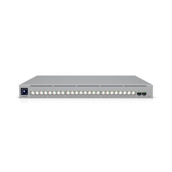 Switch de campus de 24 portas com 16x 10G e 8x 2.5G PoE+++. O ECS-24-PoE oferece uplinks de 25G, PSUs/ventoinhas hot-swap e tecnologia Etherlighting. - ECS-24-POE