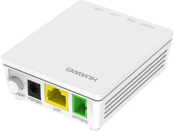 Terminal de rede ótica (ONT) tipo "bridge" da Huawei. O OptiXstar EG8010Hv6-10 oferece acesso ultra-banda larga através da tecnologia GPON com uma porta Gigabit Ethernet. - EG8010HV6-10
